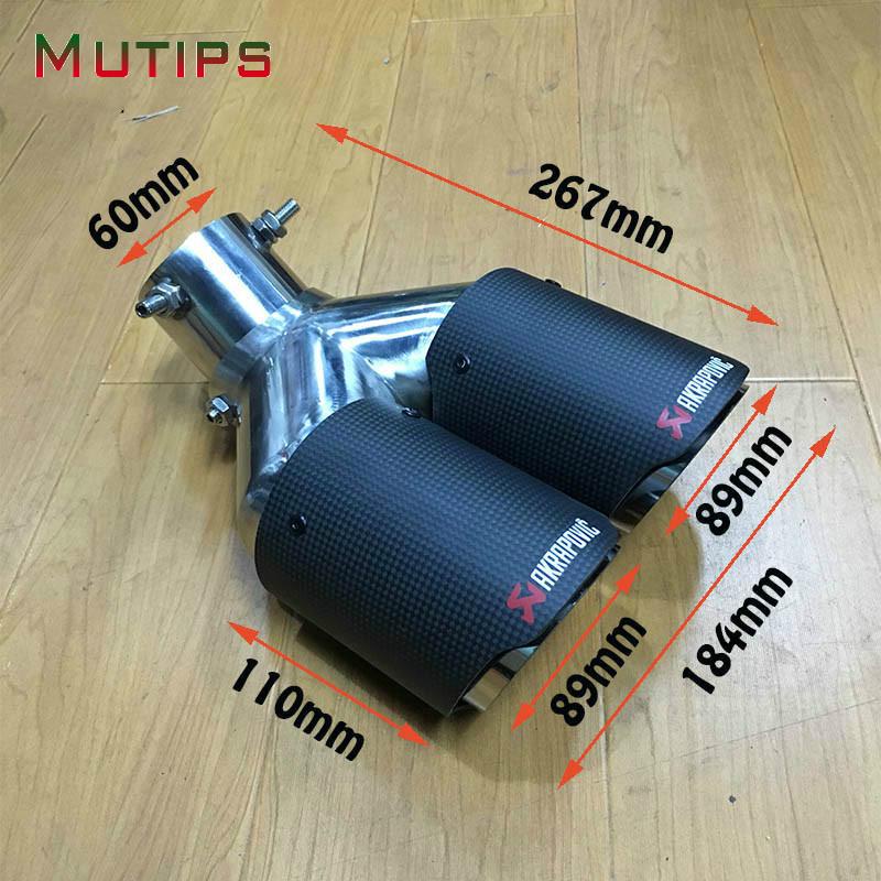 Knalpot Akrapovic Dual End Carbon Fiber Biru Bahan Stainless Steel Dapat Diatur