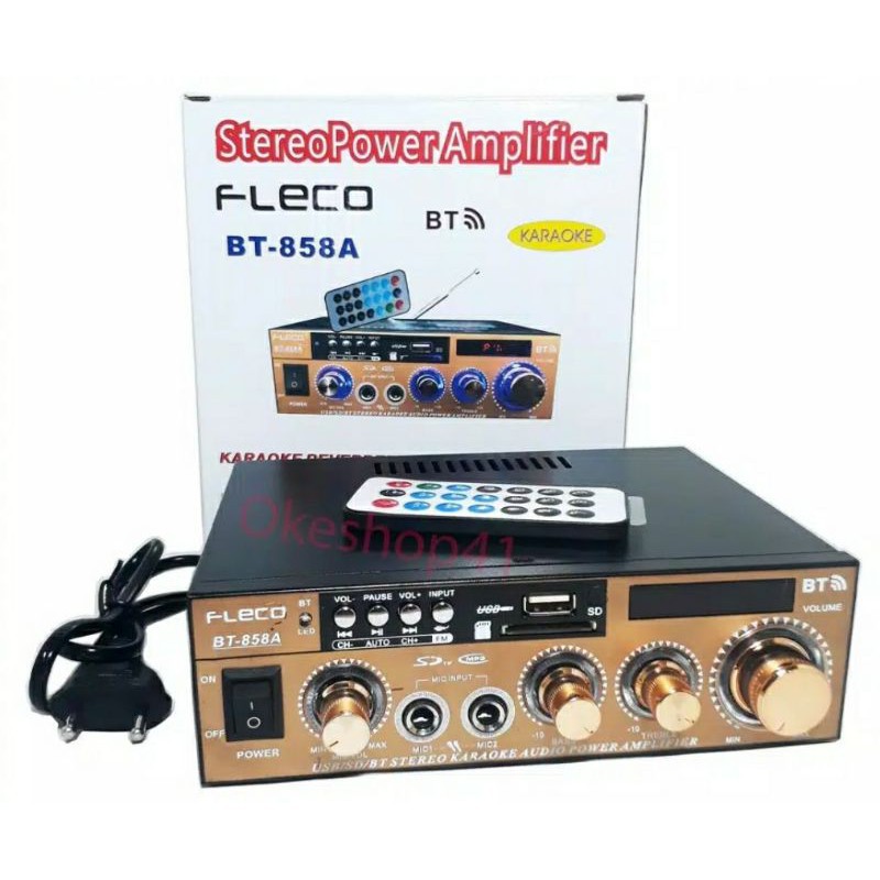 Power Amplifier Karaoke BT-858A Audio Stereo / Amplifier Wireless / Amplifier Bluetooth  Ampli Fleco