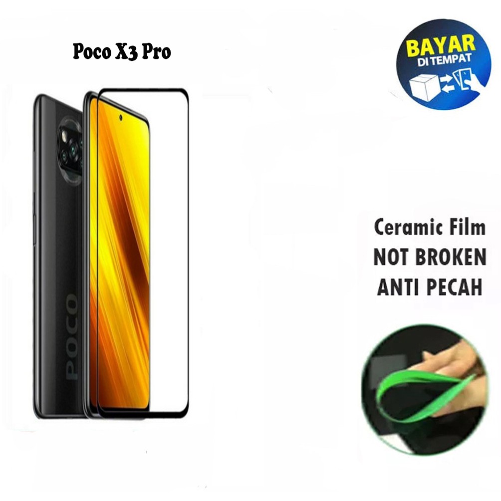 Tempered Glass Xiaomi Poco X3 Pro FULL COVER FULL SCREEN Ceramic Film Anti Gores