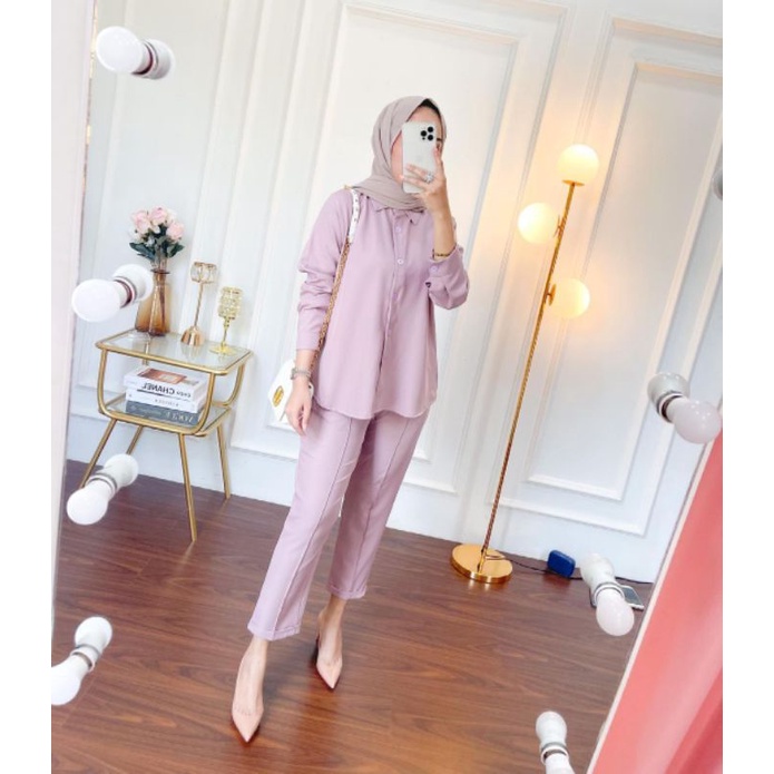 One sett salsabila By Aqila_fashion terlaris-Purple
