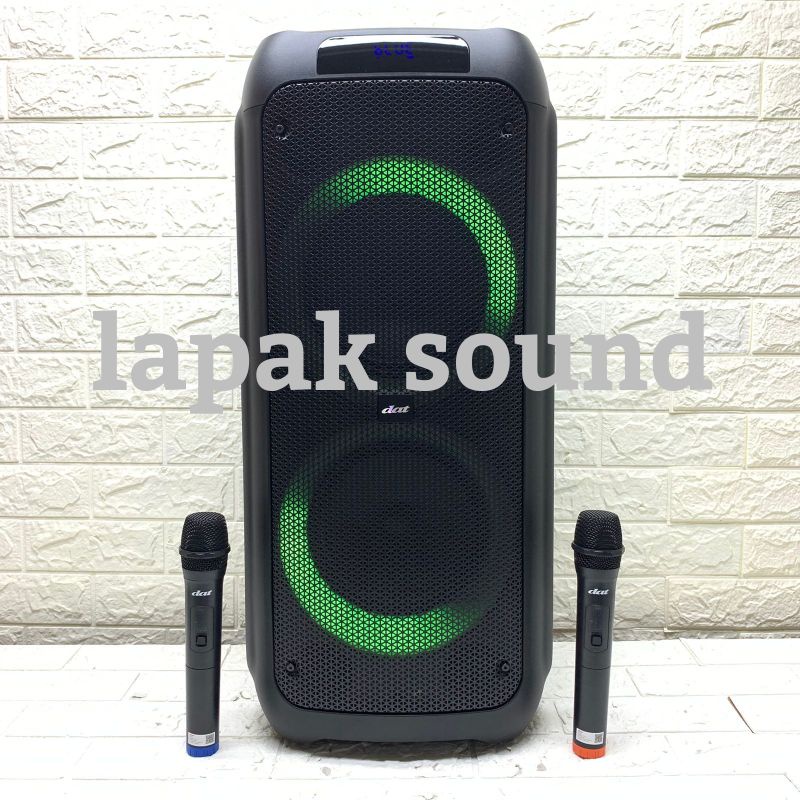 Speaker Portable Wireless DAT DT 2128 MAX 2 Original Double 8 inch Bluetooth - USB