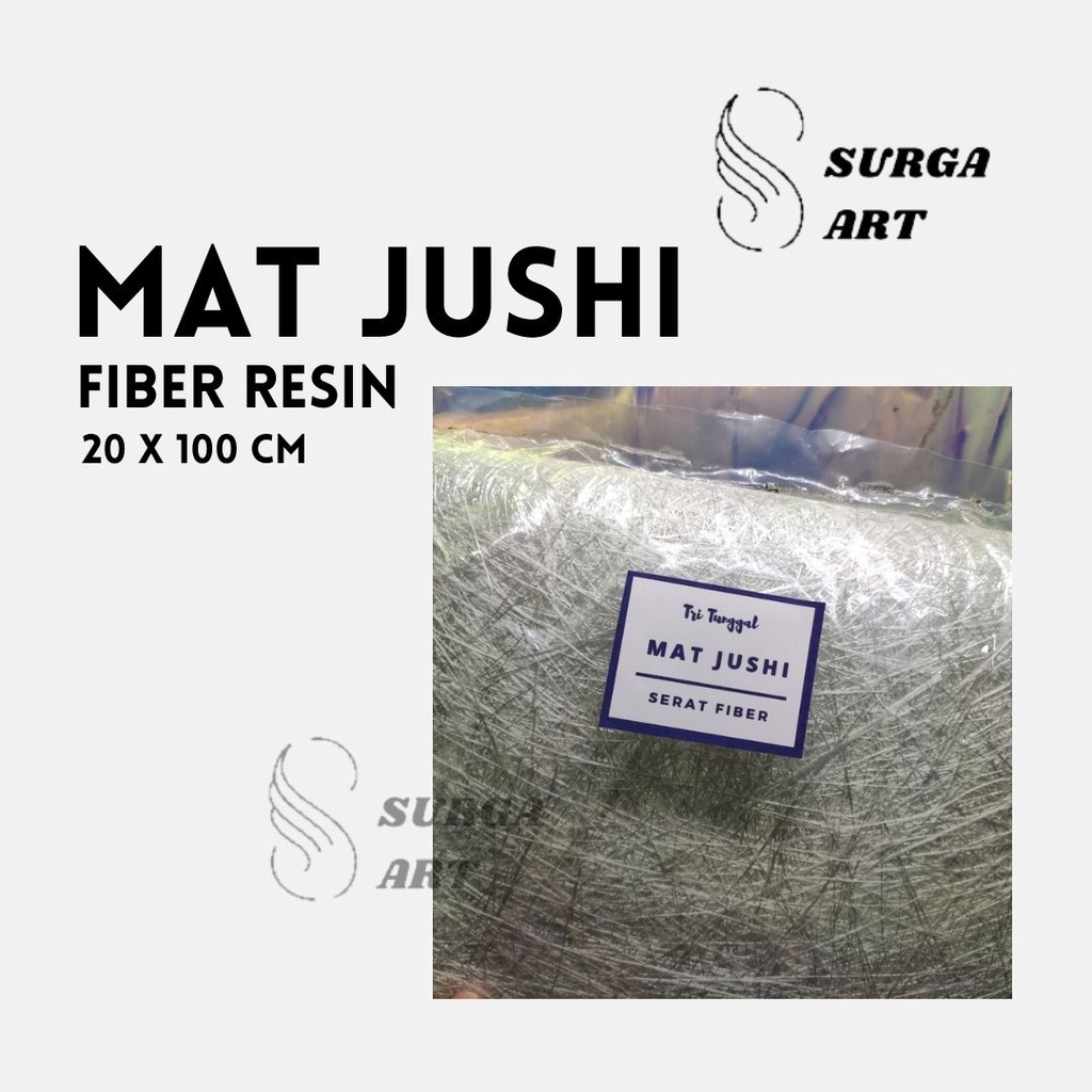 MAT JUSHI FIBER RESIN UKURAN  20 X 100 CM serat fiberglass chopped strand mat kain fiberglass serat 