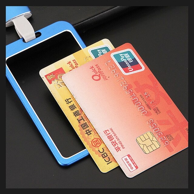 Fashion Card Cover Women Aluminum Alloy Work Name Card Holders Business Work Card ID Badge Lanyard Holder Metal Bags Case