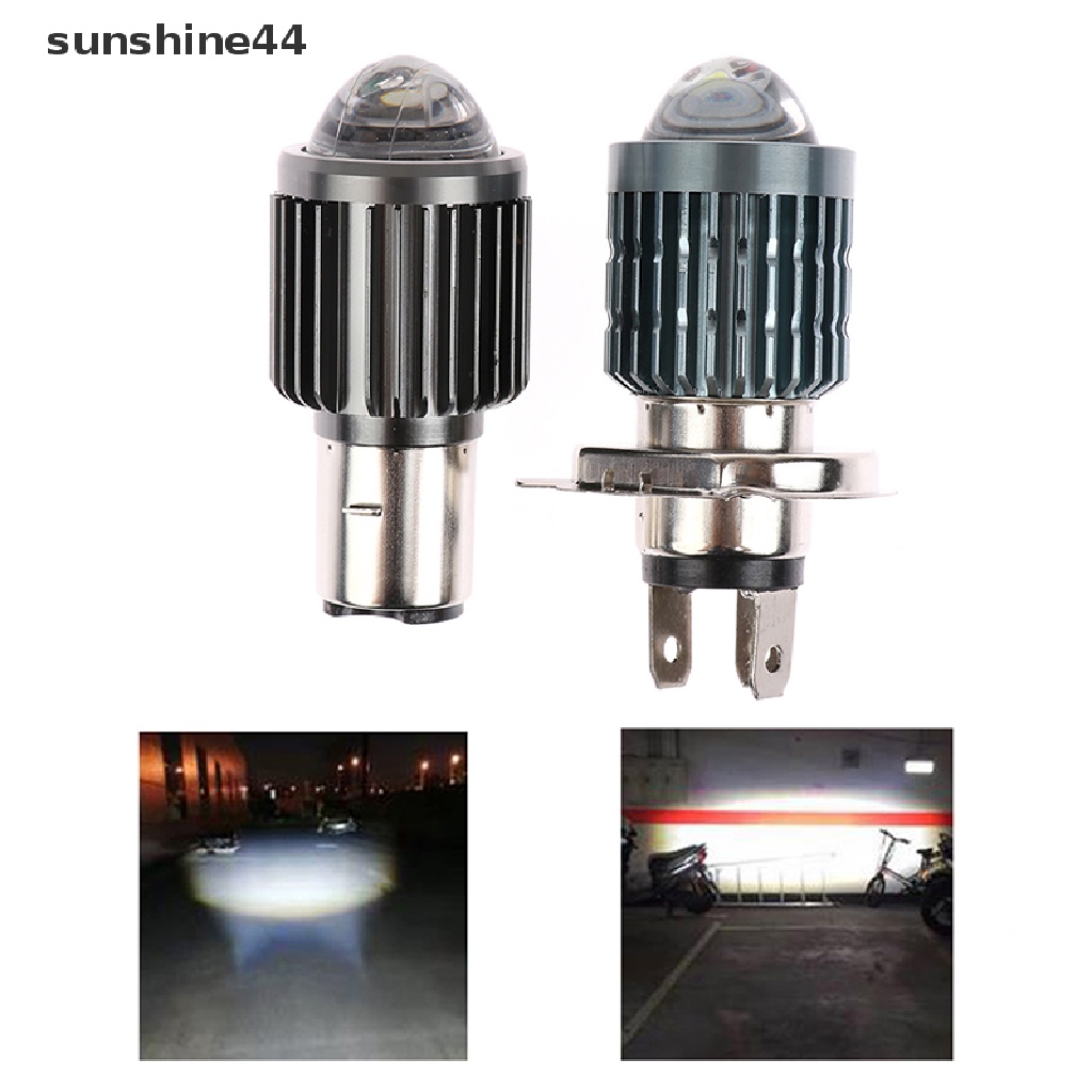 Sunshine H4 Lampu Depan Motor LED H6 BA20D Lensa CSP Warna Putih