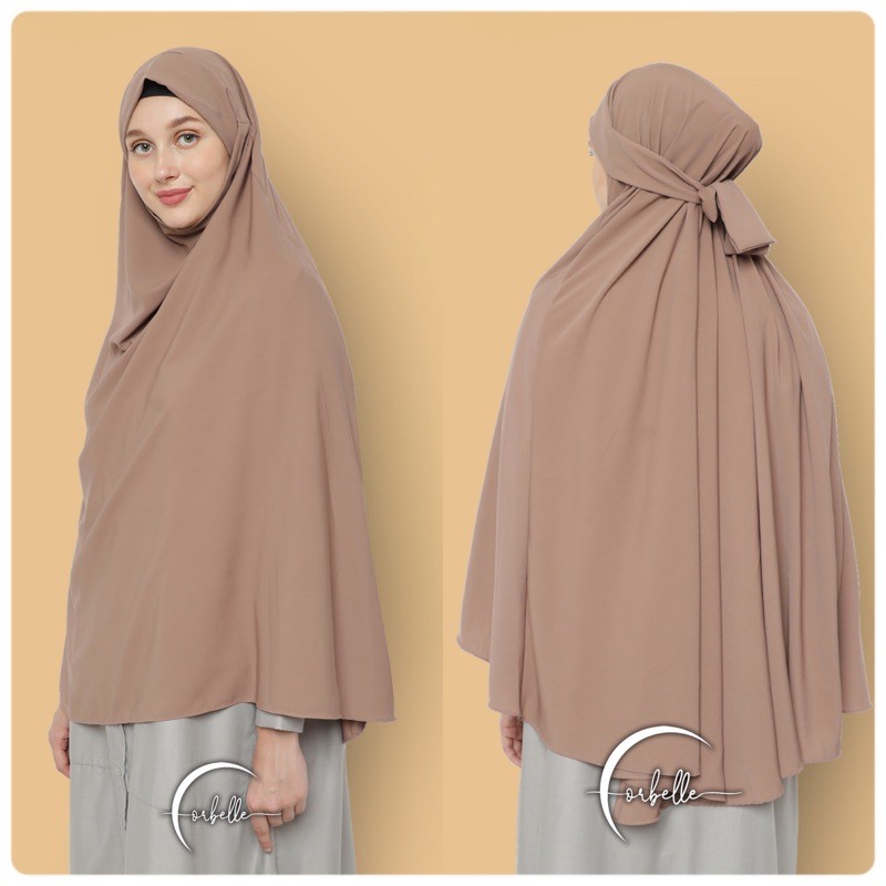 FRENCH KHIMAR JUMBO WOOLPEACH • NIQAB SYAR'I CADAR WOLFIS