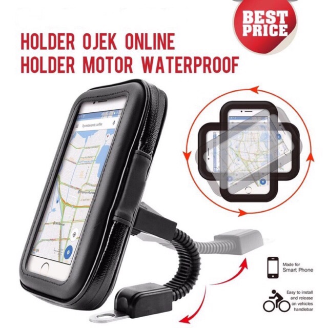 STONIC CAR HOLDER HP DI SPION MOTOR ANTI AIR / STAND HOLDER WATERPROOF