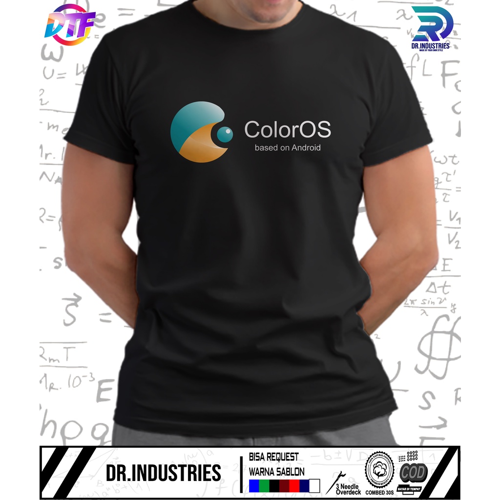 Kaos Oppo Smartphone ColorOS Handphone Android Cotton Combed 30s NC Sablon DTF Dr.Industries