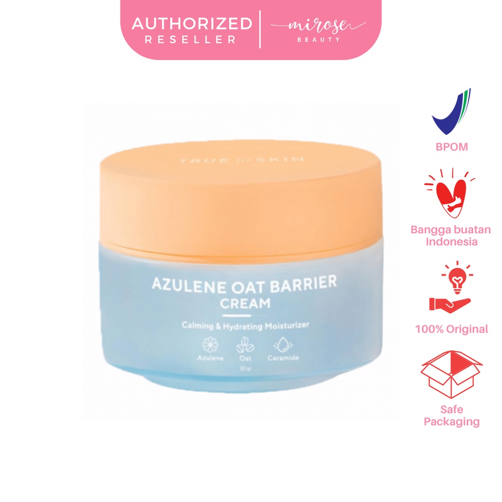 True to Skin - Azulene Oat Barrier Moisturizer Cream (Pelembab Krim Skin Barrier utk Kulit Normal - Kering, Iritasi)