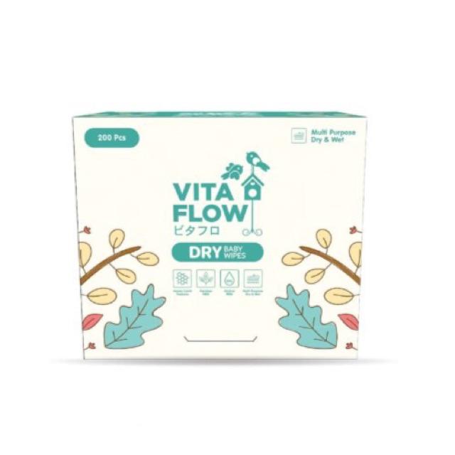 Vitaflow Dry Tissue Satine - Multipurpose Dry Tissue - Tissue Multifungsi Isi 200 Sheets
