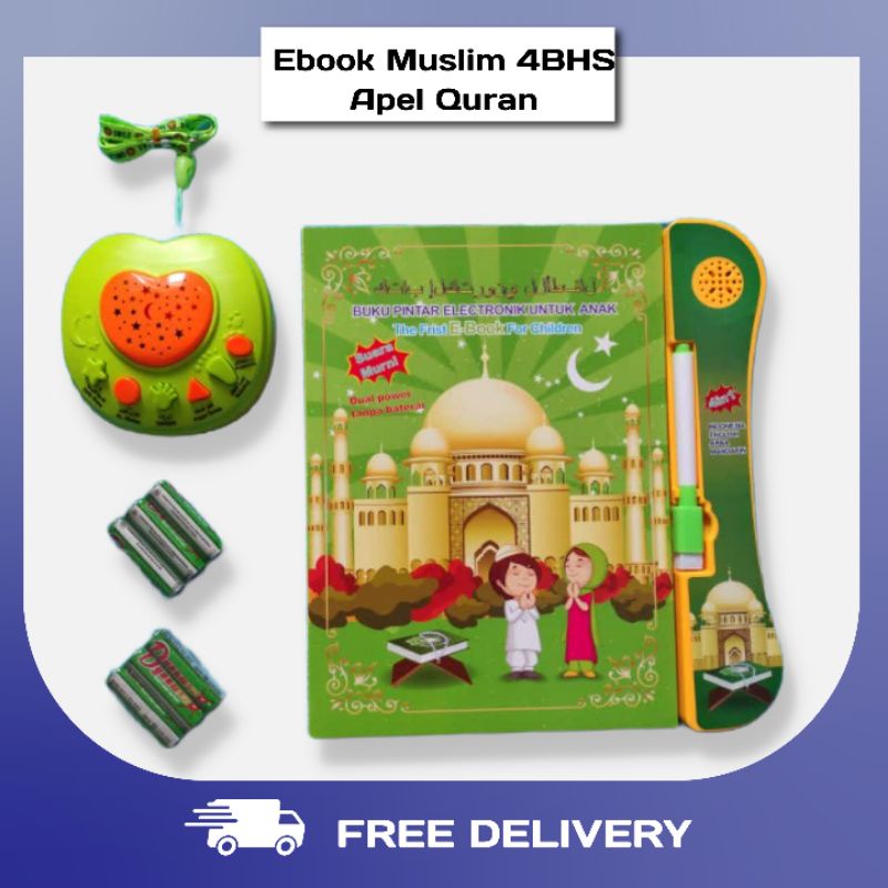 [✅COD] PAKET HEMAT USB CHANGER  MAGICBOOK 4 IN 1 + APPLE LEARNING QURAN FREE BUBBLE WRAP EBOOK + APPLE  QURAN