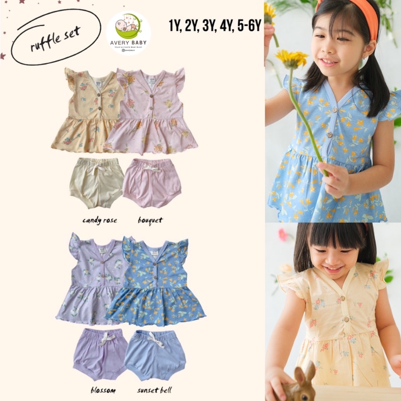 BOHOPANNA RUFFLE SET / SETELAN ANAK PEREMPUAN