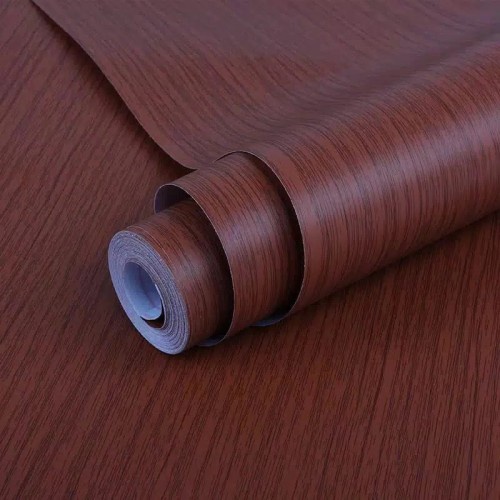 Wallpaper Dinding Motif Kayu Coklat Tua Ukuran Panjang 10Meter x Lebar 45CM