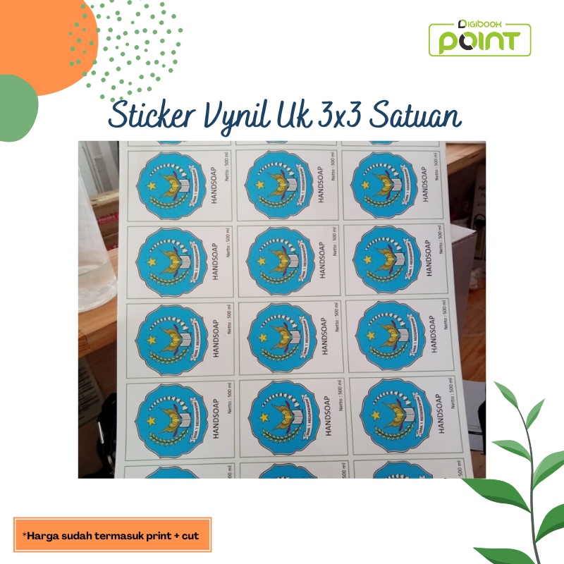 

CETAK STIKER VINYL LABEL - STICKER VINYL SATUAN - UK 3x3, POTONG KOTAK
