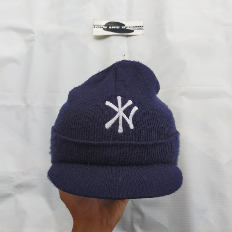 topi beanie hat kupluk rajut mlb NY vintage second bekas preloved branded original