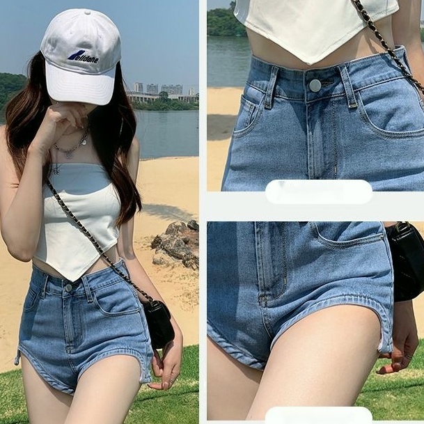 Celana jeans pendek wanita highwaist seksi celana korean style hot pants denim celana cewek jeans stretch dewasa kekinian 2023 ootd