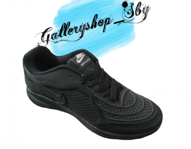 Sepatu Nike Full Black Hitam Polos Sneakers Sekolah Kerja Kuliah Traning Ospek Paskibra