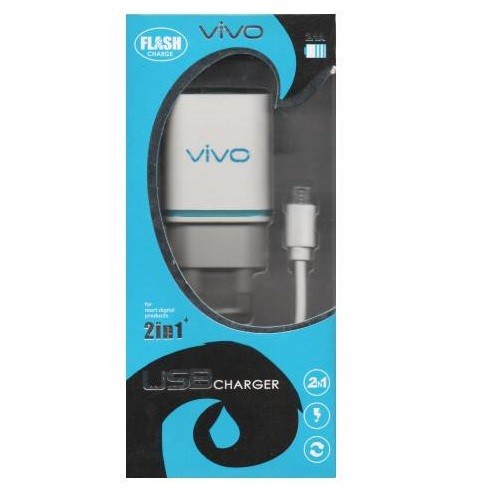 TC Charger VIVO T65 Casan 2USB 2A / 2.1A MICRO FAST CHARGING 2IN1 Grosir