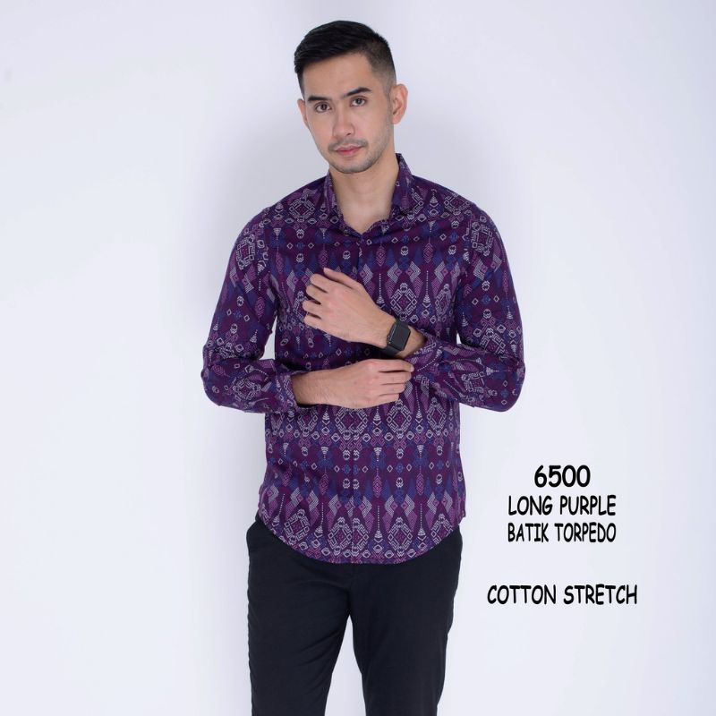 Baju Kemeja Batik Pria Lengan Panjang motif Songket