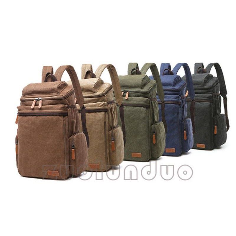 Tas Punggung Kanvas / Tas Ransel Kanvas / Tas Gemblok Kanvas / Tas Backpack Kanvas - Unisex