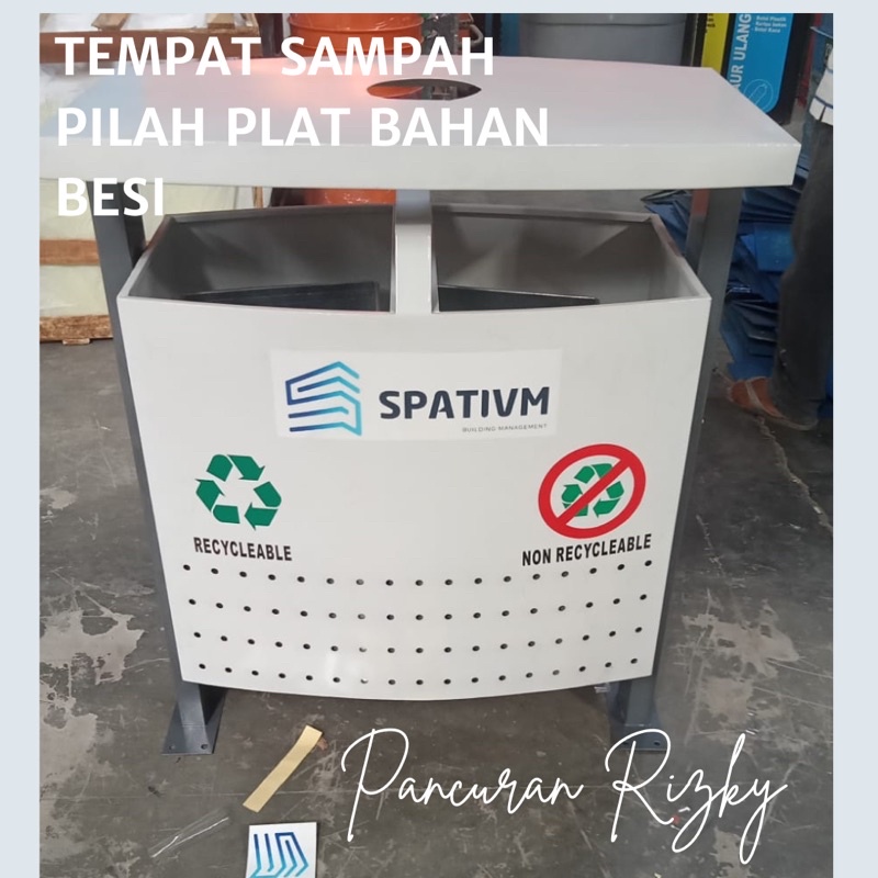 Jual Tempat Sampah Plat 2 Pilah Bahan Besi Shopee Indonesia 6661