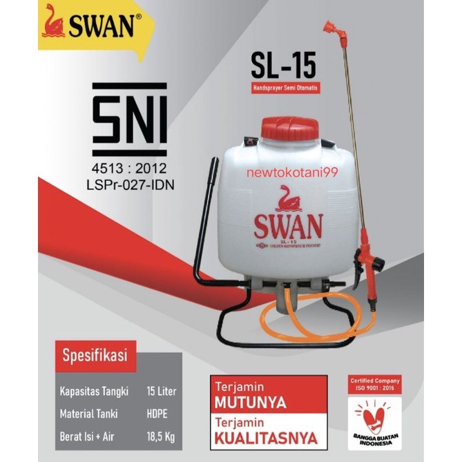 TT99 Sprayer manual SWAN SL15 alat semprot mirip solo SNI kapasitas 15 liter