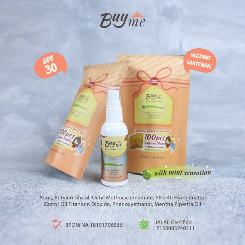 27 🟥 READY ORI 🟥 BUYME SUNSCREEN SPRAY - Buyme Official Buy Me Sun Block Spray Official COD Original