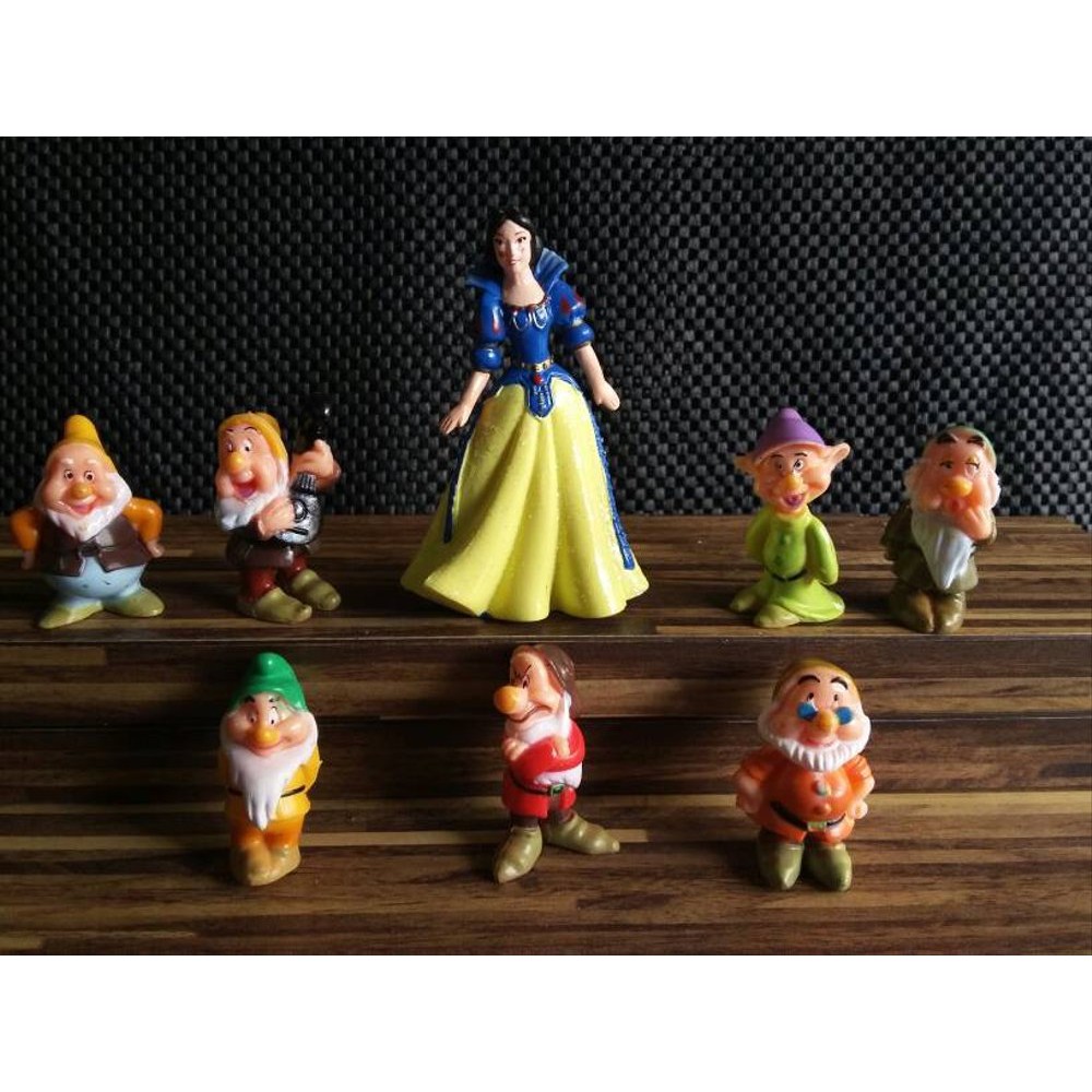 Figure Set Snow White &amp; 7 dwarfs Topper Kue Putri Salju dan 7 Kurcaci