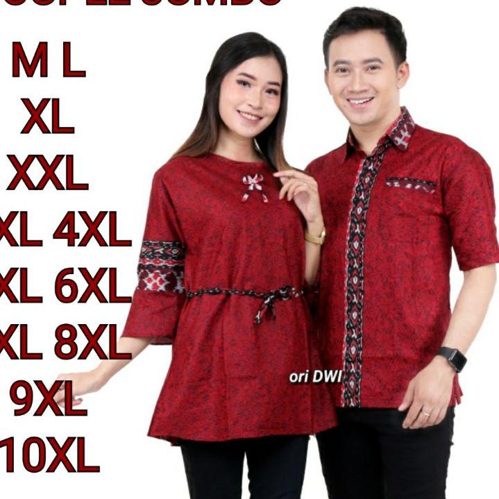 Terlaku. QYMU7 Atasan couple batik katun pria wanita | hem blouse M-10XL super JUMBO big size mega mendung merah 38 Bayar Di Tempat