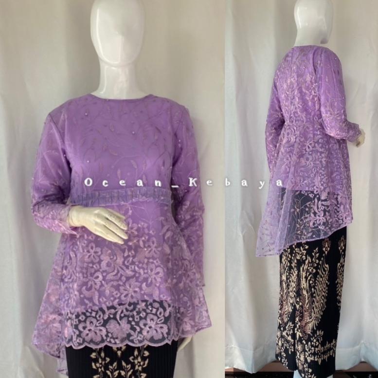 {VG.20Au22n} kebaya wisuda/ stelan / kebaya modern/ ocean kebaya/ kebaya brokat tulle gotik rempel