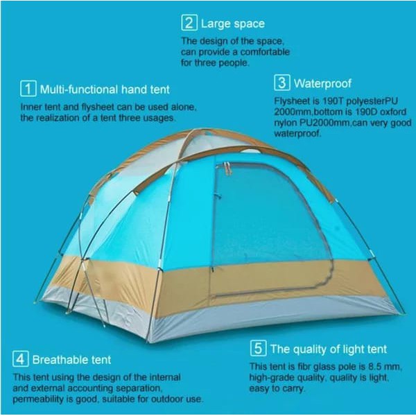 Tenda Chanodug FX 8949 1 Tenda Camping 3 4 Person Alloy Tent Elephant style Murah