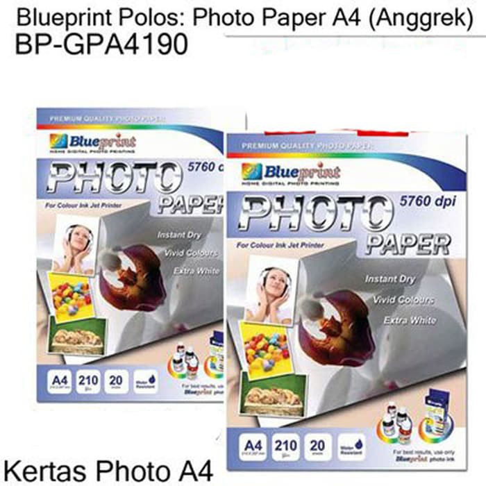 

Blueprint BP-GPA4210 : Photo Paper A4 (Anggrek)Kertas Photo Cetak Foto