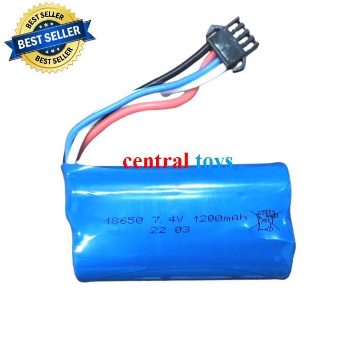 baterai li-ion 18650 7.4V 1200mAh SM 4P rc car 1813 heliway