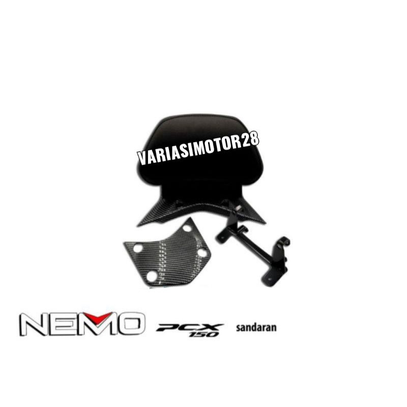 SANDARAN JOK BEHEL PCX 150 LOKAL CARBON MERAH HITAM PUTIH NEMO ORIGINAL