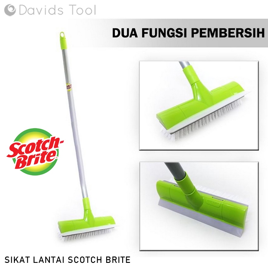 Scotch Brite Sikat Lantai Kamar Mandi Gagang Panjang Alat Pendorong Serokan Air Penyerok ID772