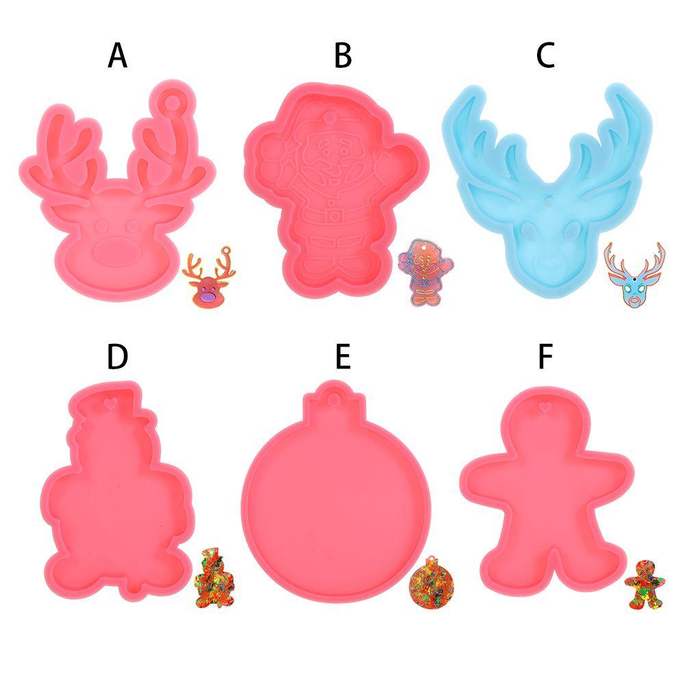 R-bunga Bola Natal Gingerbread Man Santa Claus Resin Kerajinan Clay Cetakan Membuat Perhiasan Alat