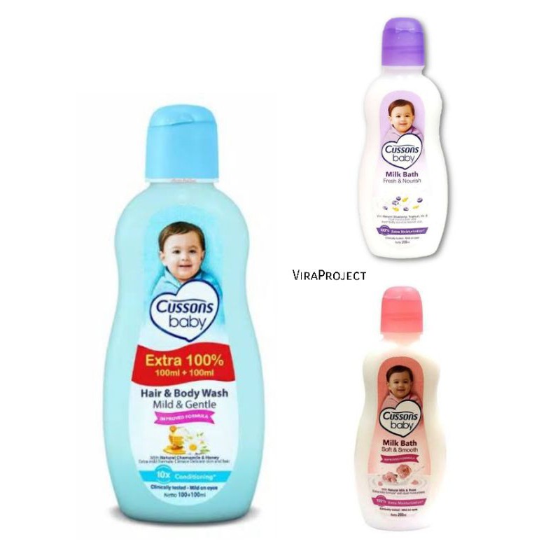 Jual CUSSONS BABY HAIR & BODY WASH / MILK BATH Indonesia
