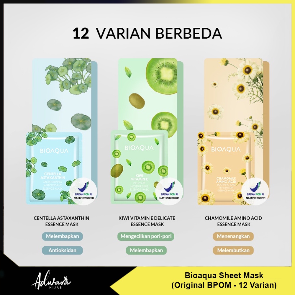 BIOAQUA Sheet Mask 25 gram Essence Face Mask Brightening Moisturizing Masker Wajah Anti Aging