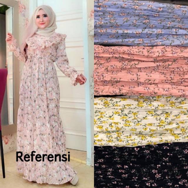Best Sellergamis/dress Casual plisket import flower motif,dres modern bangkok