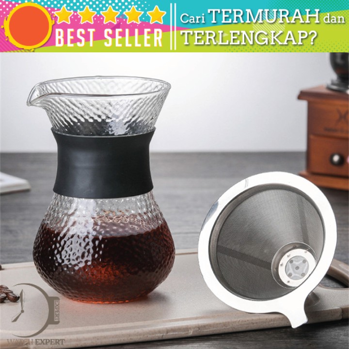 COD Teko Kopi 400ml Dengan Filter Coffee Maker Pot V60 Drip Kettle