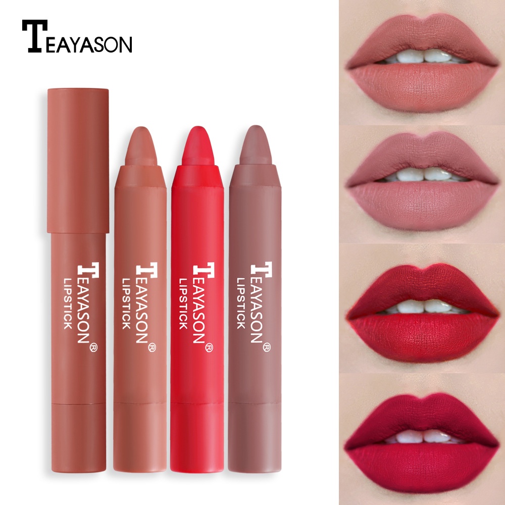 TEAYASON LIPSTICK CRAYON LIPSTIK KRAYON LIPSTICK PEN NATURAL MATTE WATERPROOF 12 WARNA