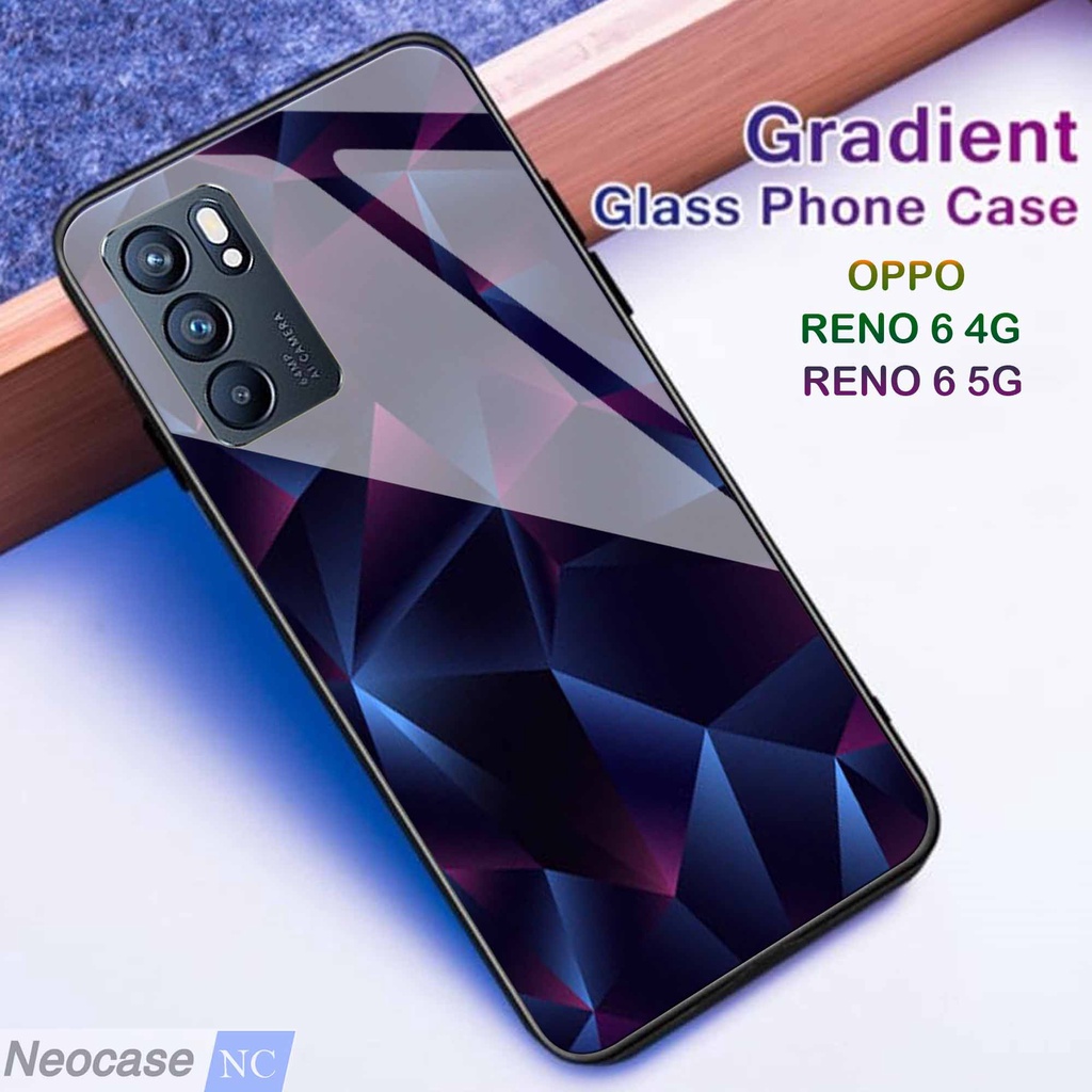 [N25] Softcase Glass Kaca Oppo Reno 6 4G 5G - Case Hp Oppo Reno 6 4G 5G - Casing Hp Oppo Reno 6 4G 5G