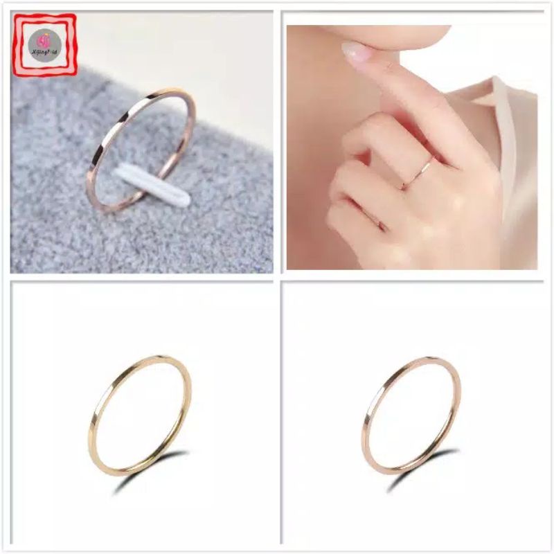 Cincin Baja Pasangan Berkualitas Tinggi / Gold / Silver / Wanita CLV02