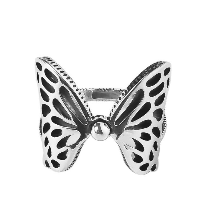 Cincin Model hollow out butterfly Gaya Retro Untuk Wanita