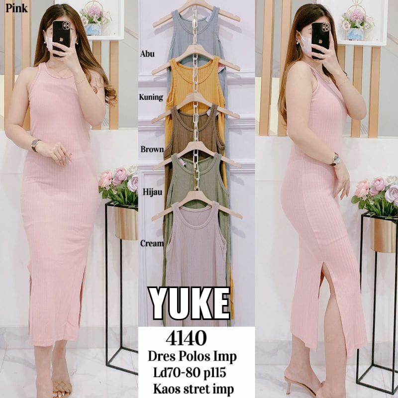YUKE DRESS WANITA KUTUNG BAHAN KAOS IMPORT