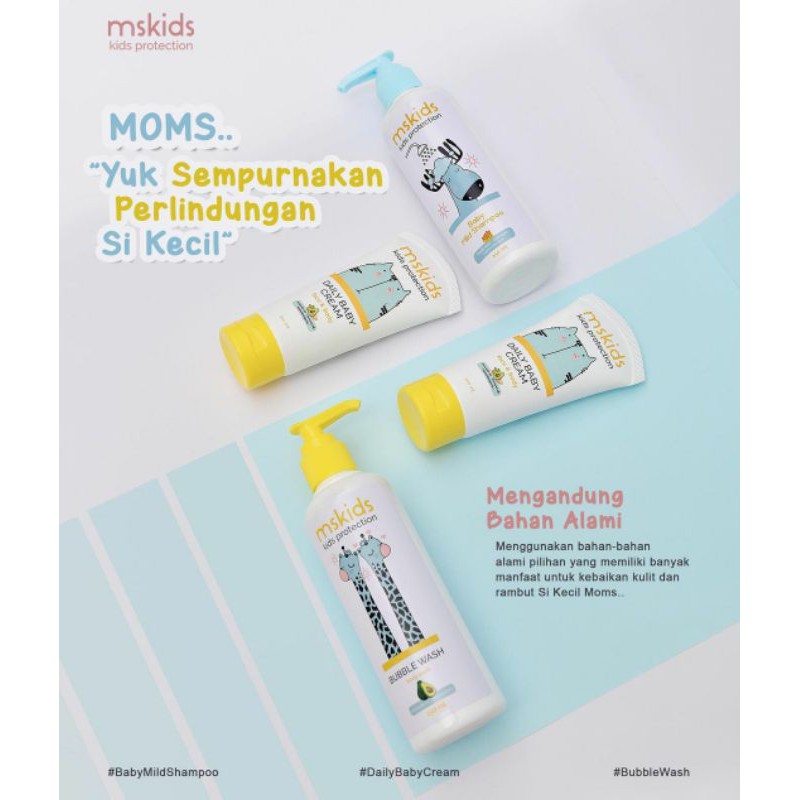 MS GLOW 1 paket Ms Kids Lengkap | Baby Mild Shampoo | Bubble Wash | Daiky Cream