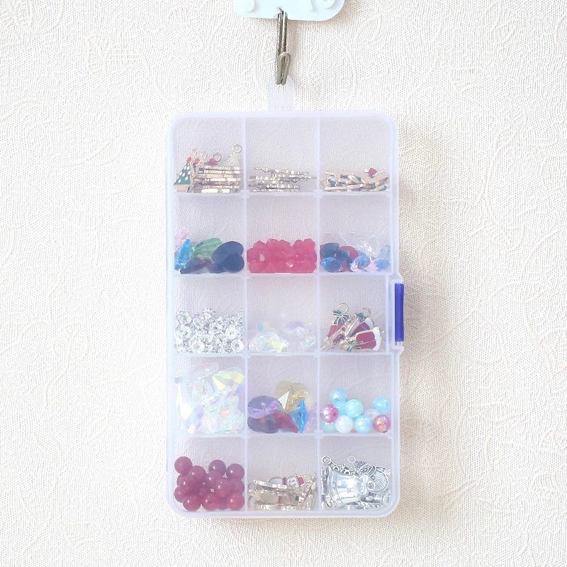 Handmade DIY Multi-cell Jewelry Storage Boxes / Transparent Plastic Jewelry Storage Box / Mini Foldable Sundries Storage Basket for Beads, Earrings and Necklaces