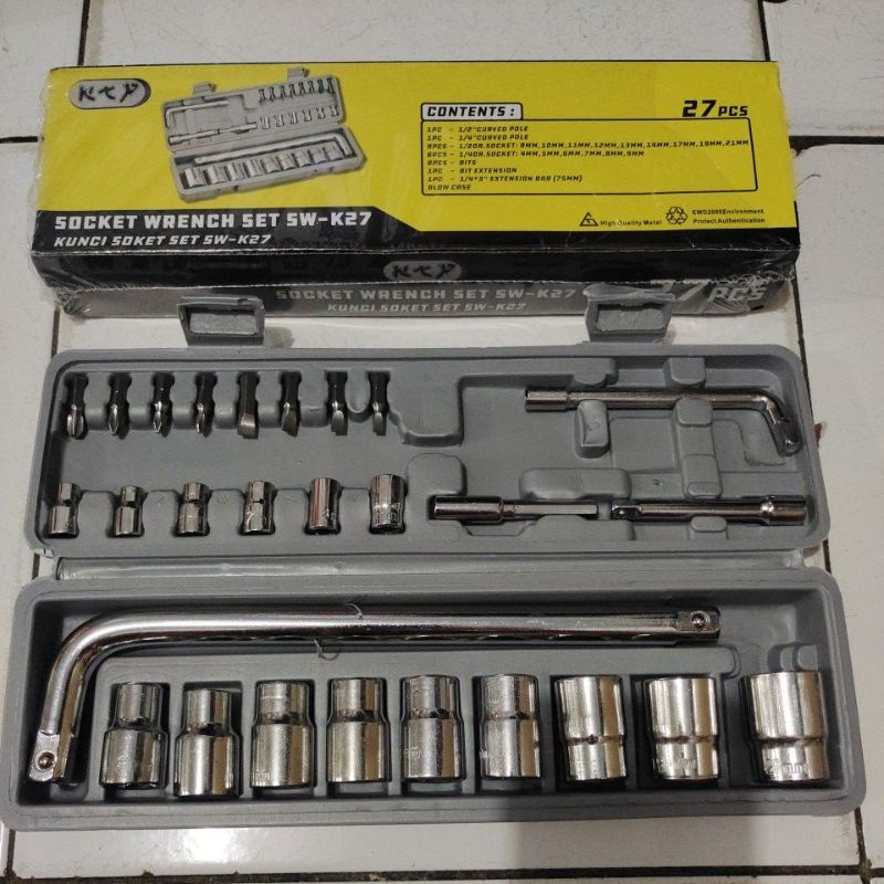 KTP kunci sok set 27pcs / KTP socket wrench set 27pcs