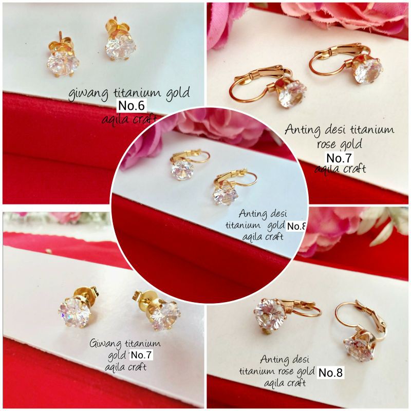 GIWANG DAN ANTING TITANIUM ANTI KARAT PREMIUM/ANTING TUSUK