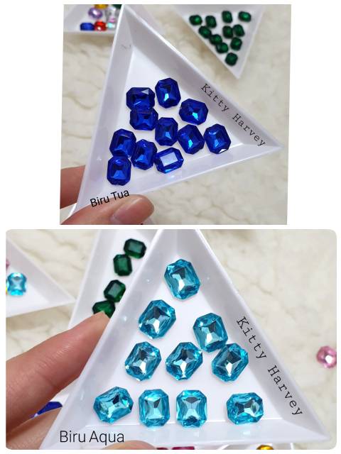 Mini Square Crystal 8mm × 10mm | Bahan Tasbih Digital