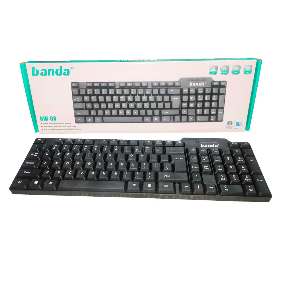 BW08 | KEYBOARD USB BANDA BW08 (BLACK)